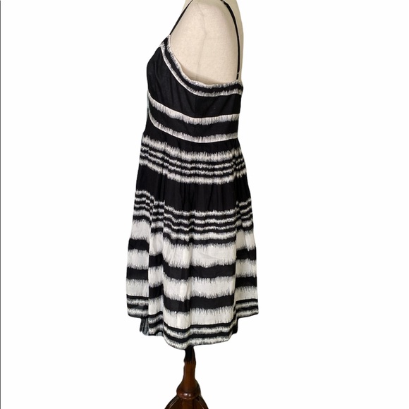 BCBGMaxazria Black White Sequin Flare Tunic Slip Dress - 10 - Picture 7 of 14